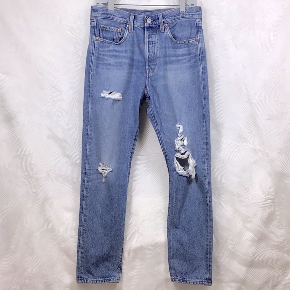 Women’s Levi’s 501 Premium High Rise Skinny Distressed Button Fly Cotton 28x28